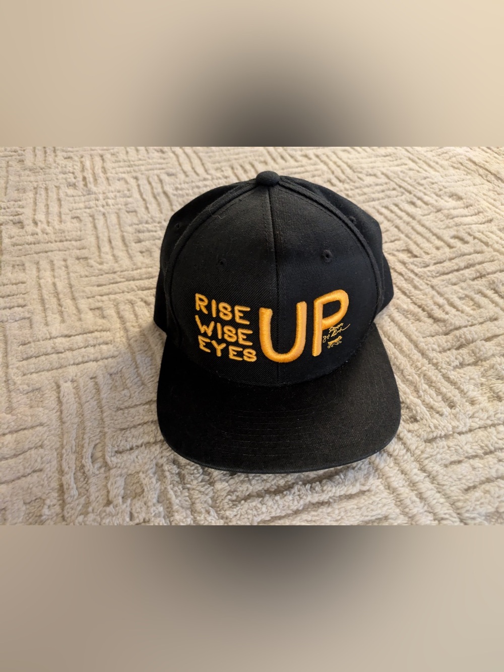 Hamilton Black Cap with Gold 'Rise Up' Embroidery